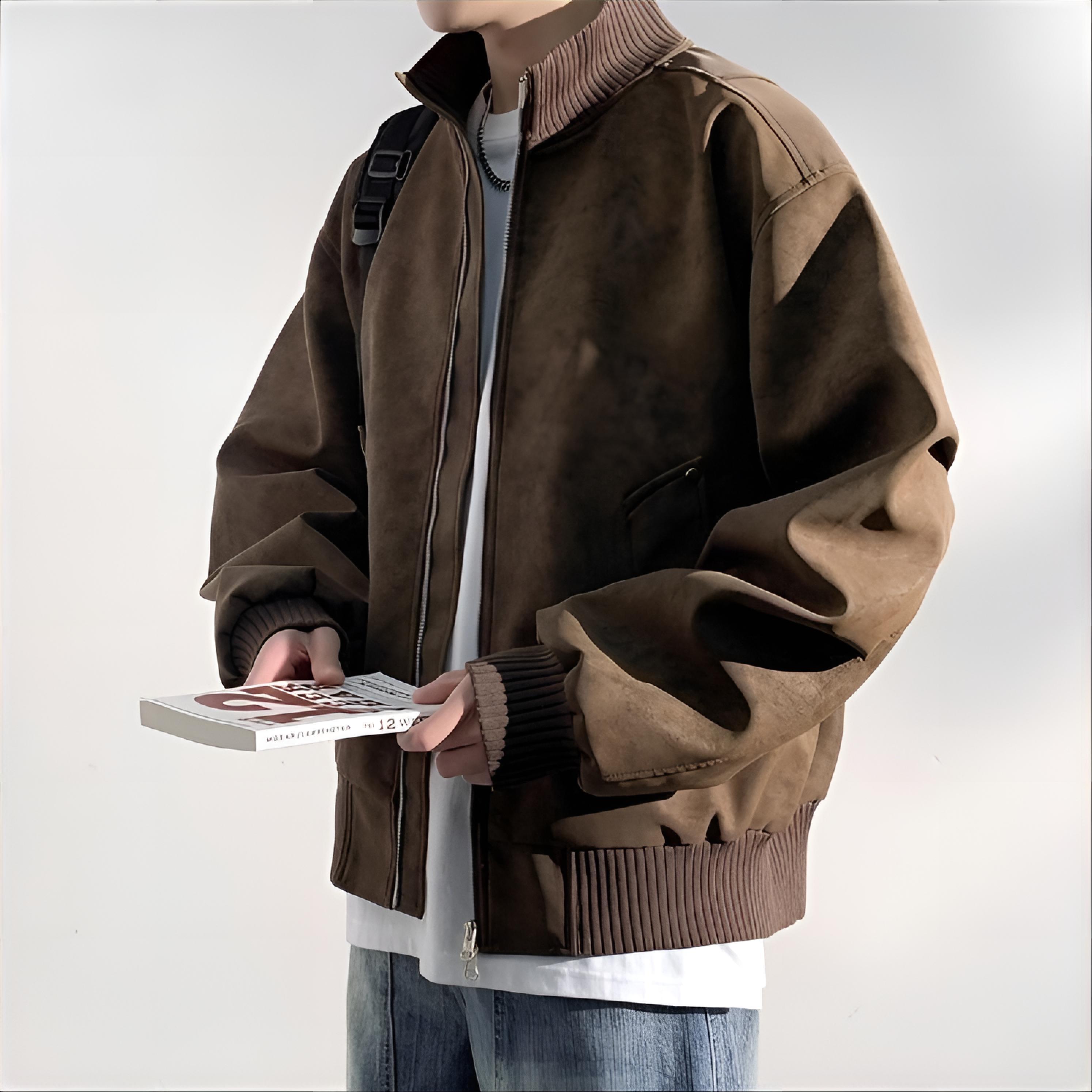 Interior Design Warm - Mens Jacket Coat Knitted Fleeced Brushed