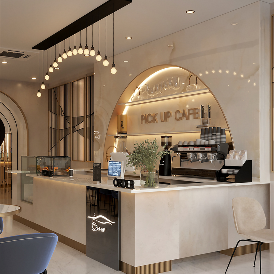 Interior Design Layout - Customized High-Grade Coffee Bar Counter, Simple