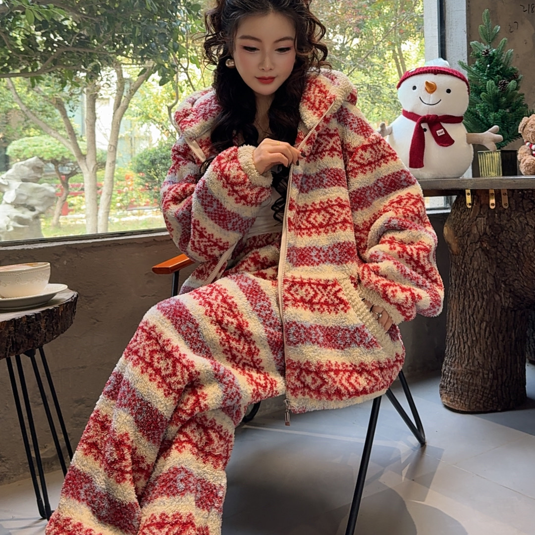 Women's Coral Fleece Pajamas W - Interior Design Warm ulasan dan harga