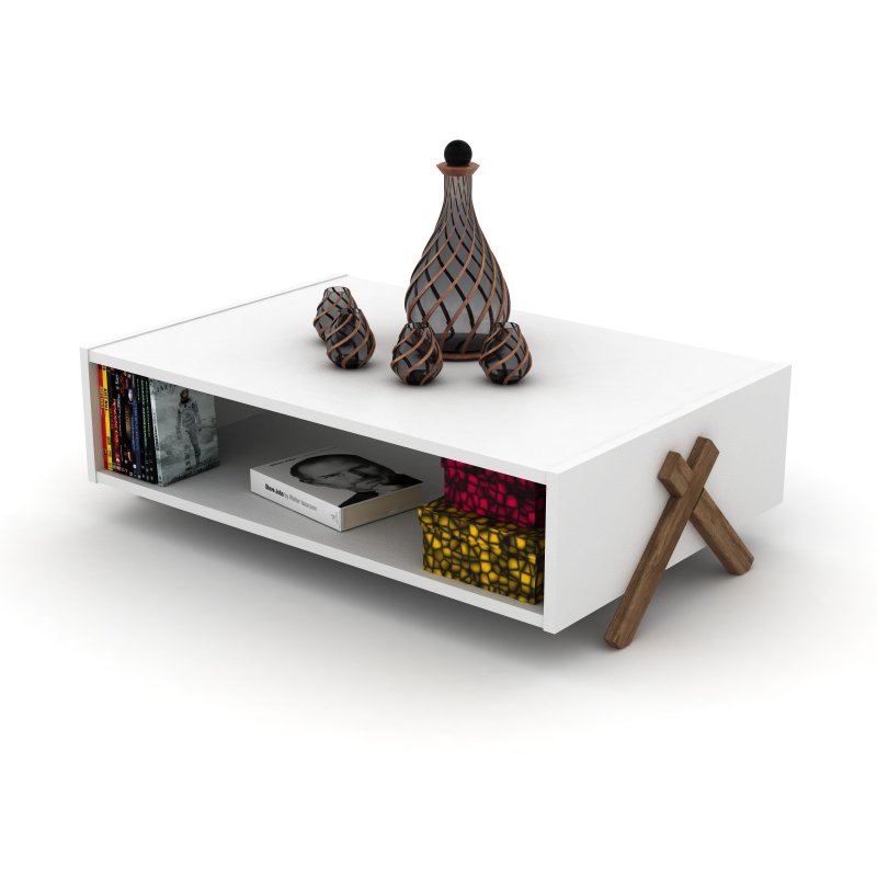 HT Design Kipp Cross Legs Wood - Interior Design White And Wood ulasan dan harga