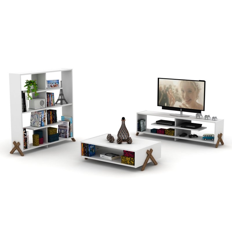 HT Design Kipp Cross Legs Wood - Interior Design White And Wood ulasan dan harga