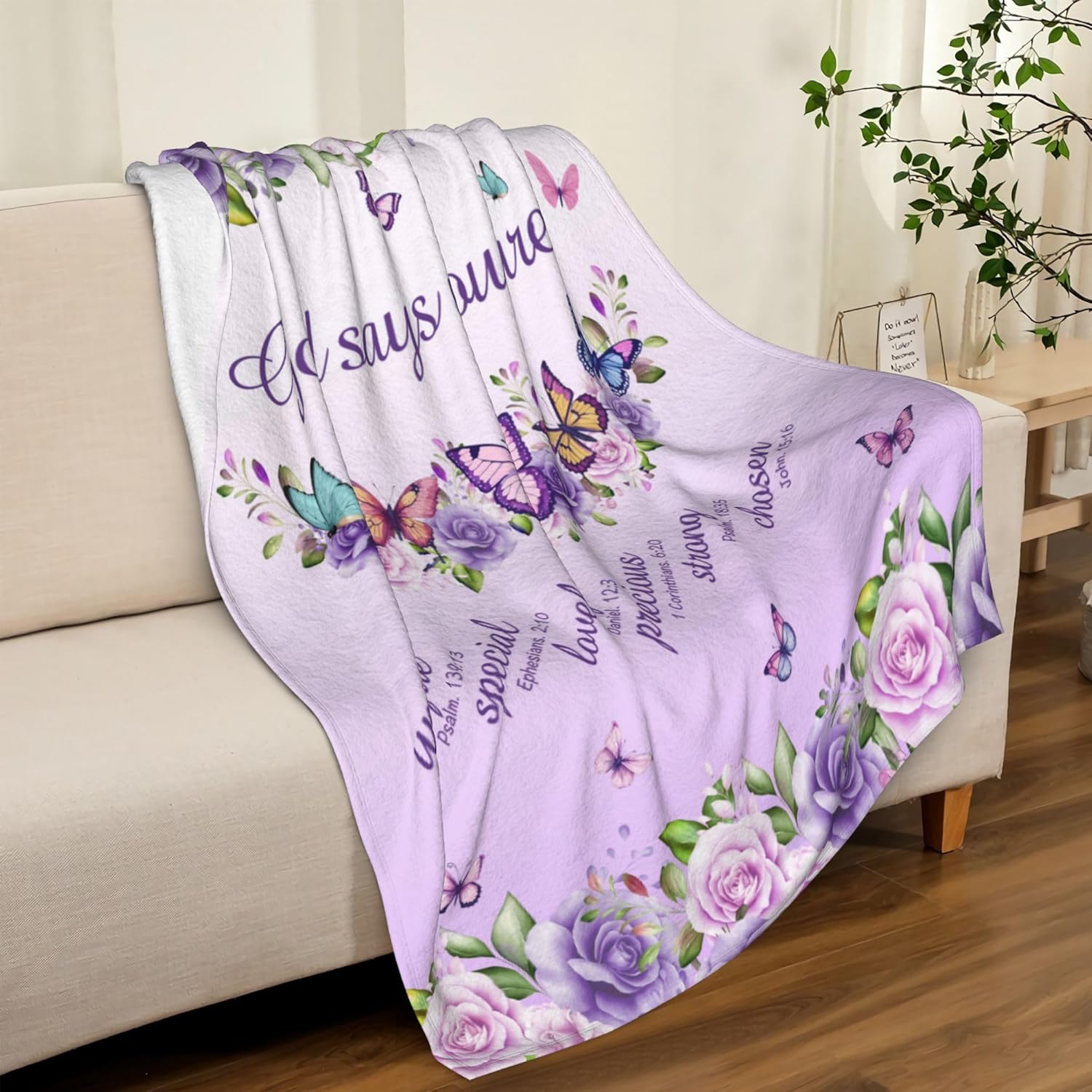 Purple Roses Butterflies Faith - Interior Design Warm ulasan dan harga