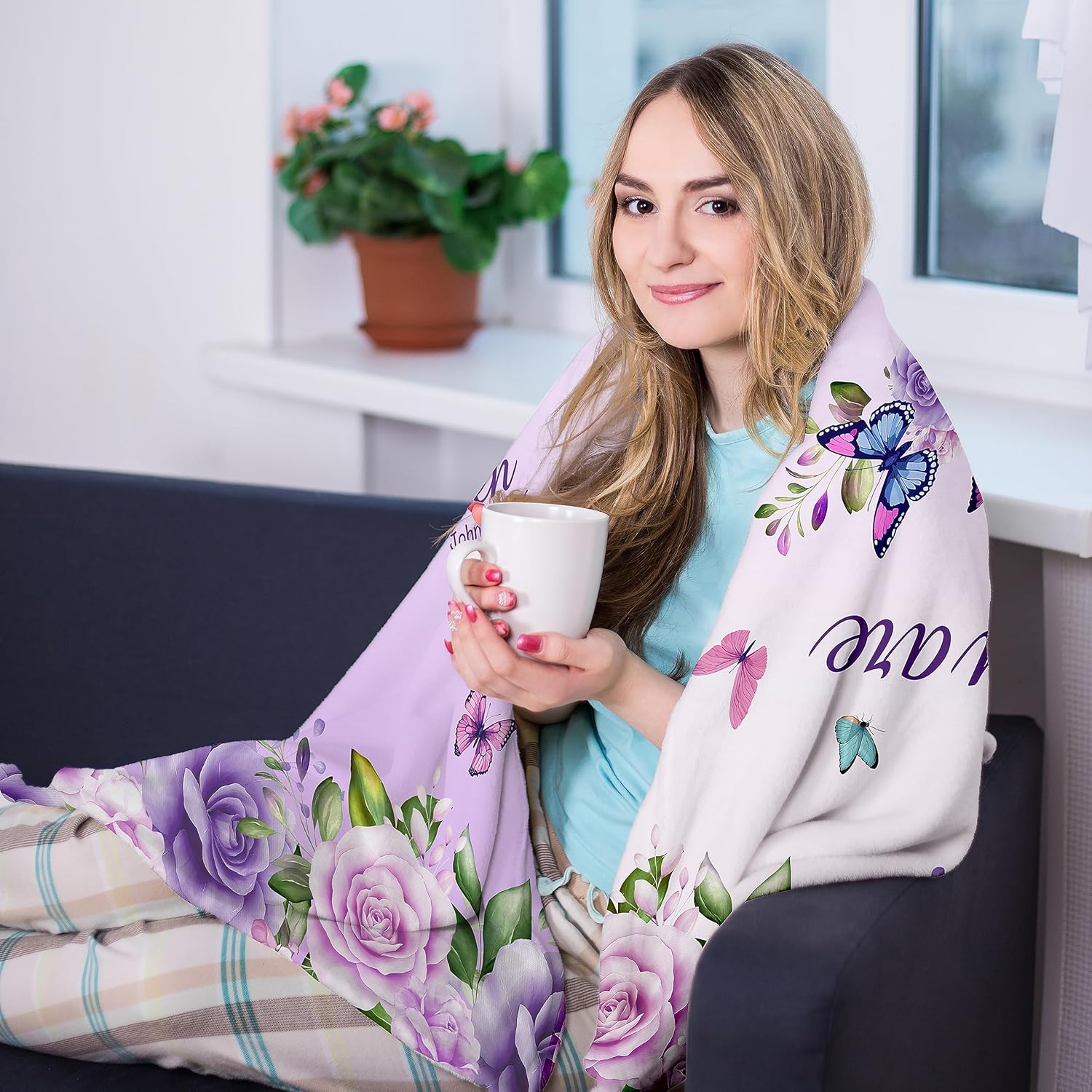 Purple Roses Butterflies Faith - Interior Design Warm ulasan dan harga