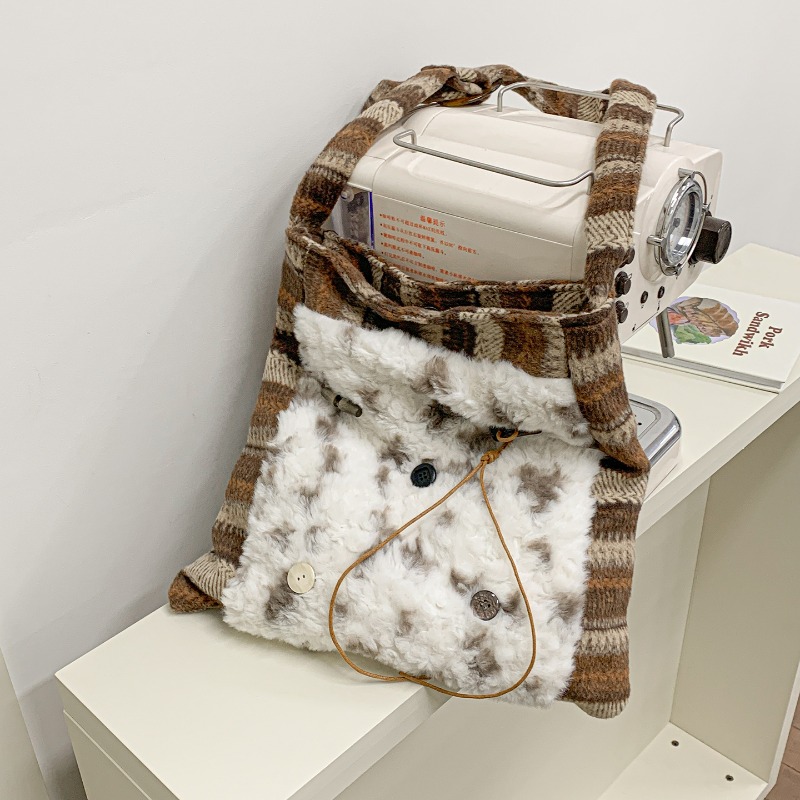 Milk Cotton Patchwork Plaid Ha - Interior Design Japanese ulasan dan harga