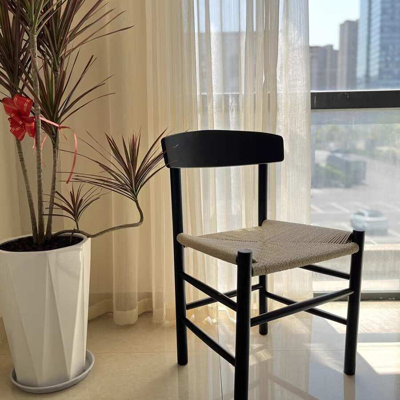 Wooden Dining Chair Retro Stra - Interior Design Japanese ulasan dan harga