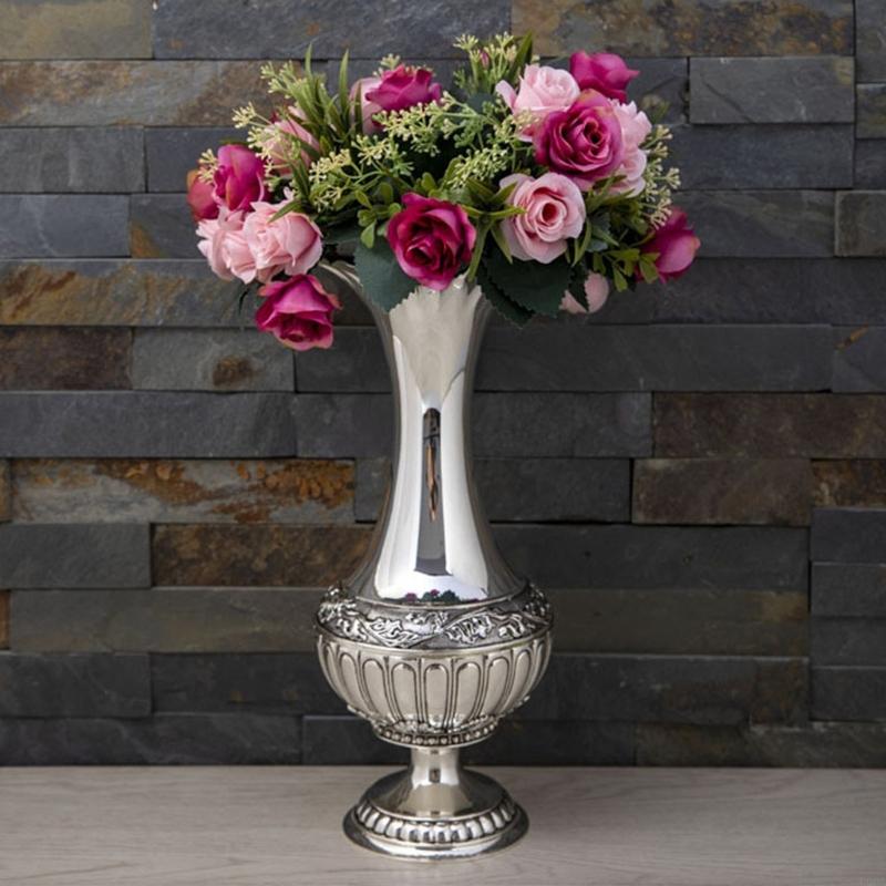 Geometric Embossed Metal Vases - Interior Design Scandinavian ulasan dan harga