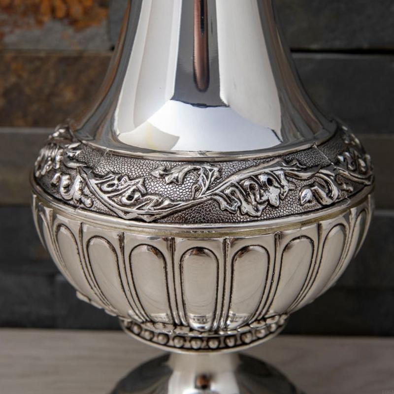 Geometric Embossed Metal Vases - Interior Design Scandinavian ulasan dan harga